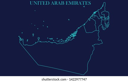 United Arab Emirates Map Background Vector eps10 