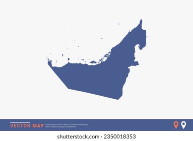 United Arab Emirates Map - blue abstract style isolated on white background for infographic, design vector.