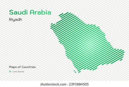 United Arab Emirates Map with a capital of Abu Dhabi Shown in a green Line Pattern