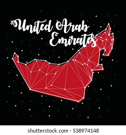 United Arab Emirates map, constellation