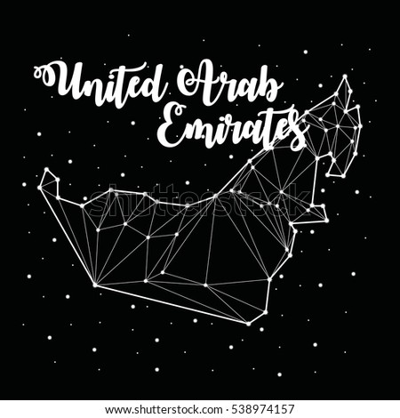 United Arab Emirates map, constellation