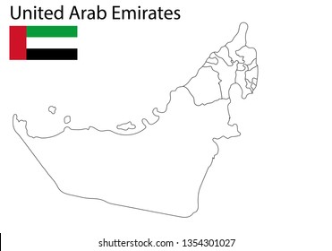 United Arab Emirates Map Drawing
