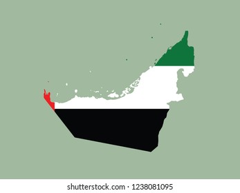 United Arab Emirates Map Flag