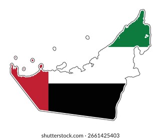 Mapa de Emiratos Árabes Unidos con Bandera