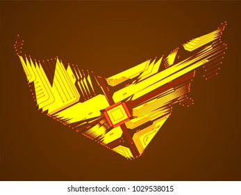 United Arab Emirates map in the form of an electronic circuit. Vector United Arab Emirates. Electronic technologies.