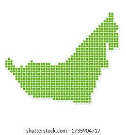 United Arab Emirates map green dot icon