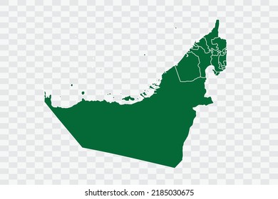 United Arab Emirates Map green Color on White Background quality files Png