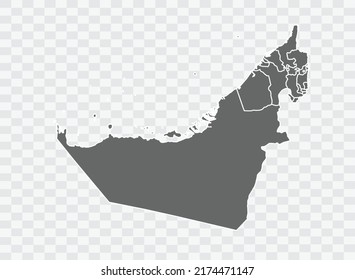United Arab Emirates Map grey Color on Background png