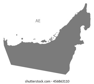 United Arab Emirates Map grey