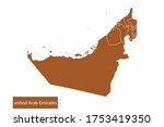 united Arab Emirates map High Detailed on white background. Abstract design vector illustration eps 10. Orange color.