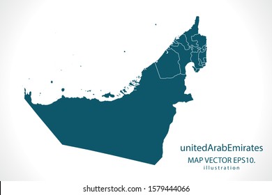 united Arab Emirates map High Detailed on white background. Abstract design vector illustration eps 10