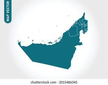 United Arab Emirates map High Detailed on white background. Abstract design vector illustration eps 10