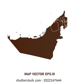 United Arab Emirates map High Detailed on white background. Abstract design vector illustration eps 10