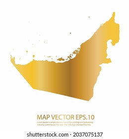 United Arab Emirates map High Detailed on white background. gold gradient color. Abstract design vector illustration eps 10