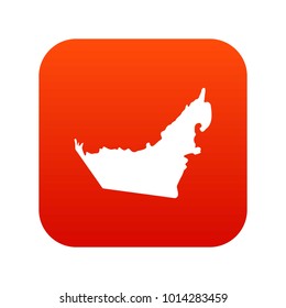 United Arab Emirates map icon digital red for any design isolated on white vector illustration