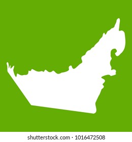 United Arab Emirates map icon white isolated on green background. Vector illustration