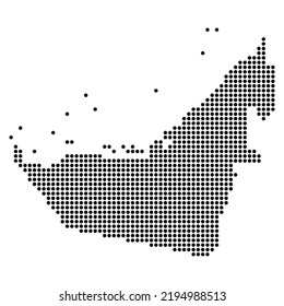 United arab emirates map icon, geography blank concept, isolated graphic background vector illustration .