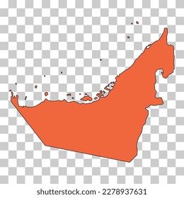 United arab emirates map icon, geography blank concept, isolated graphic background vector illustration .