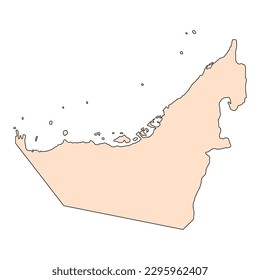 United arab emirates map icon, geography blank concept, isolated graphic background vector illustration .