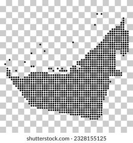 United arab emirates map icon, geography blank concept, isolated graphic background vector illustration .