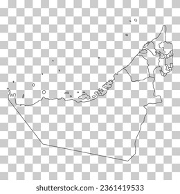 United arab emirates map icon, geography blank concept, isolated graphic background vector illustration .