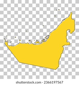 United arab emirates map icon, geography blank concept, isolated graphic background vector illustration .