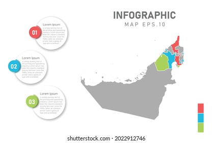 United Arab Emirates map infographic. Global business marketing concept. World transportation infographics data.