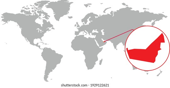 
United Arab Emirates map. Isolated world map. Isolated on white background. Vector illustration.