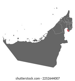 Emirates árabes unidos mapean Omán y Ajman, concepto de geografía en blanco, ilustración de vector de fondo.