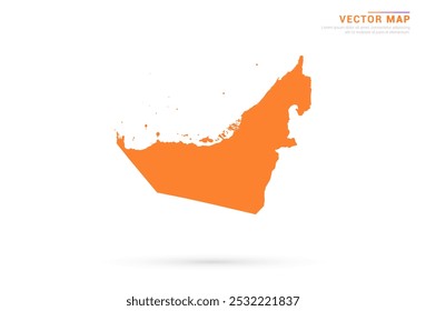 Mapa dos Emirados Árabes Unidos - estilo abstrato laranja isolado no vetor de fundo branco.