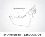 United Arab Emirates map outline on white background, Vector illustration