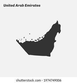United Arab Emirates map silhouette. Vector illustration.