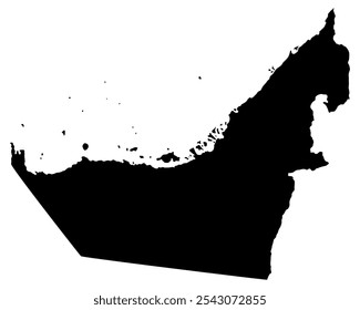 United Arab Emirates map silhouette vector illustration