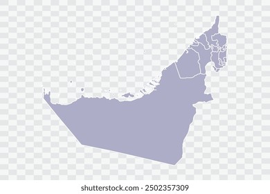 United Arab Emirates Map silver Color on White Background quality files Png