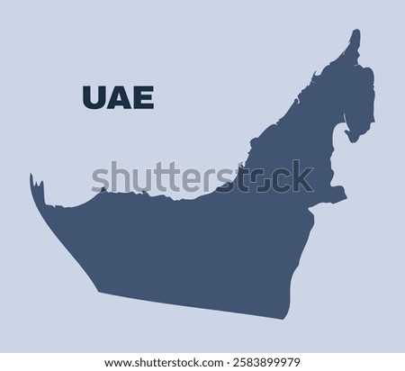 United Arab Emirates map simple flat vector