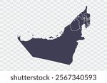 United Arab Emirates Map Slate Color on White Background quality files Png