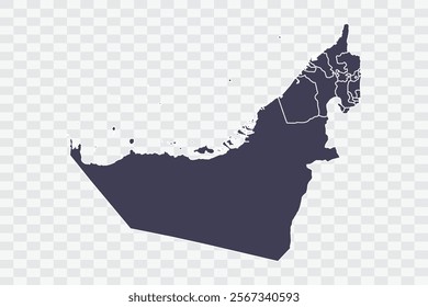 United Arab Emirates Map Slate Color on White Background quality files Png