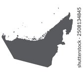 United Arab Emirates map. Map of UAE in grey color