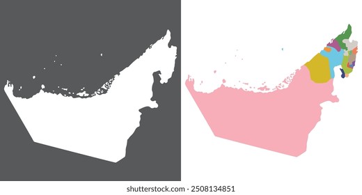 United Arab Emirates map. Map of UAE in set