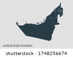 united Arab Emirates map vector, Abstract design vector illustration Eps 10. Navy color.High Detailed on white background.