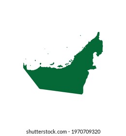 United Arab Emirates map vector. Dubai map. UAE green map vector