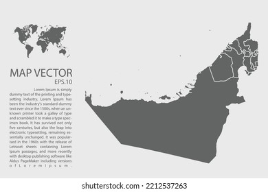 Mapa vectorial de los Emiratos Árabes Unidos, Abstract design vector ilustración Eps 10. Alto detalle sobre fondo blanco.