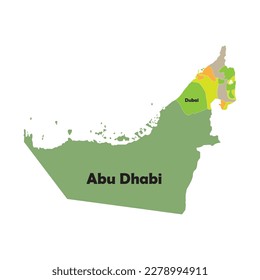 United Arab Emirates map vector design template