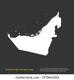 United Arab Emirates map white color High Detailed on dark background. Abstract design vector illustration eps 10