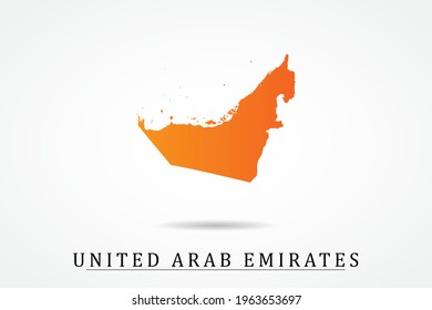 United Arab Emirates Map - World Map International vector template with Orange gradient color isolated on white background - Vector illustration eps 10