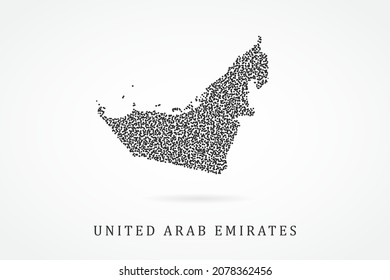 United Arab Emirates Map - World map vector template with Black grid on white background  for education, infographic, design, website, banner - Vector illustration eps 10