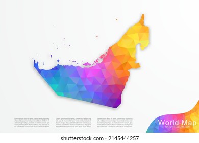 United Arab Emirates Map - World Map International vector template with polygon style and gradient colorful isolated on white background for website, design, infographic - Vector illustration eps 10