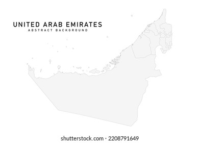 United Arab Emirates Map - World Map International vector template with High detailed including grey color and grey line isolated on white background for design - Vector illustration eps 10