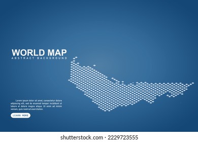 United Arab Emirates Map - World map International vector template with isometric top and white pixel, grid, grunge, halftone style isolated on blue background for design - Vector illustration eps 10