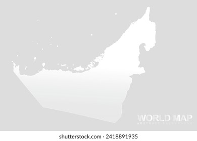 United Arab Emirates Map - World Map vector template with High detailed including white and grey gradient color and white outline color isolated on grey background - Vector illustration eps 10